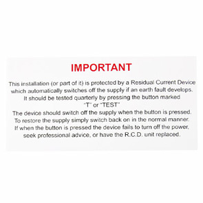 Rcd Test Label Pk 10