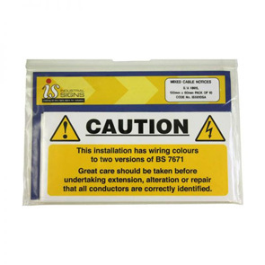 Caution-Mixed Cable Notice 130mmx60M 10/Pk