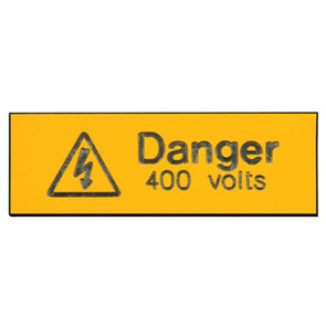 Industrial Signs Danger 400V Rigid Label Engraved 75mm X 25mm 5 Per Pack Is1205En