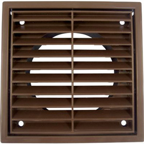 4Inch Fixed Louvred Grille Brown