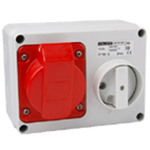 16A 3P+E 400V Horizontal Interlocked Socket