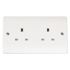 13A 2 Gang Socket Outlet Unswitched