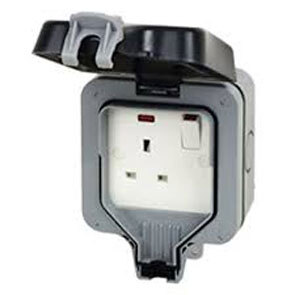 Weather Proof 13A 1G DP Switched Socket
