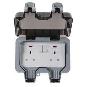 Weather Proof 13A 2G DP Switched Socket