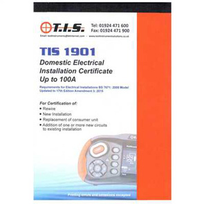 Domestic Electrical Installation Certificate Pad Upto 100A