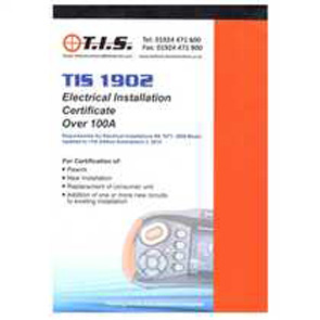 Electrical Installation Certificate Pad Over 100A