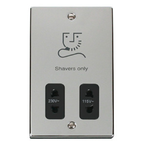 Dual Voltage Shaver Socket Outlet 115/230V