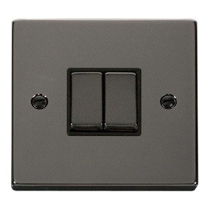 2 Gang 2 Way Ingot 10A Switch Black Nickel
