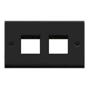 Frontplate, MiniGrid 2 Gang 2×2 Aperture, Black Gasket Victorian