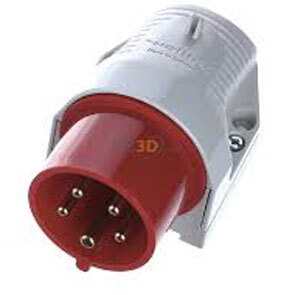 16A 5 Pin Appliance Inlet Red 415V