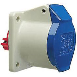 Panel Socket 32A 3Pin 240V Blue