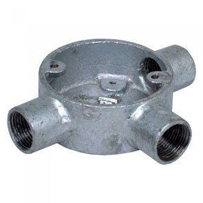 20mm Circular Conduit Box Tee Galv