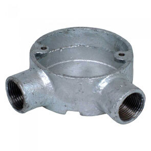 20mm Circular Conduit Box Angle Galv