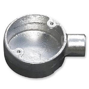 25mm Circular Conduit Box Terminal Galv End Box