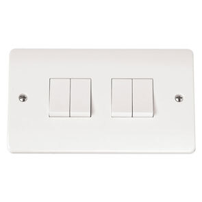 10Ax 4 Gang 2 Way Plate Switch