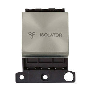 10A 3 Pole Fan Isolator Module Satin Chrome