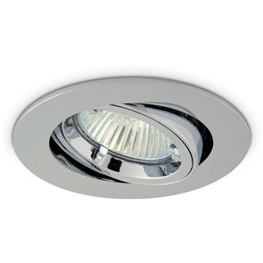 Polished Chrome Adjustable GU10 Downlight Flameguard IP20