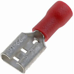 Pre Ins Red Male Push On Connector 6.3mm