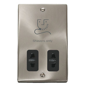 Dual Voltage Shaver Socket Outlet 115/230V