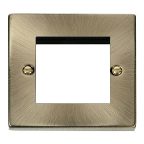 1 Gang Twin Aperture Plate – Antique Brass