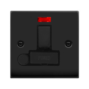 Connection Unit, Ingot Switched c/w Flex Outlet &, Neon Blk Insert Victorian