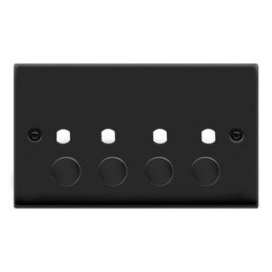 Frontplate, 2 Gang Dimmer & Knob 3 Modules, Black Gasket Victorian
