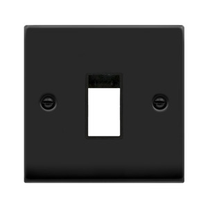 Frontplate, 1 Gang 1 Aperture, Black Gasket Victorian