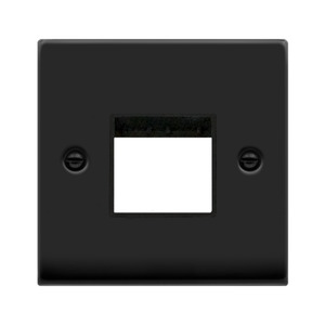 Frontplate, 1 Gang 2 Aperture, Black Gasket Victorian