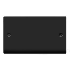 Blanking Plate, 2 Gang, Black & White Gasket Victorian