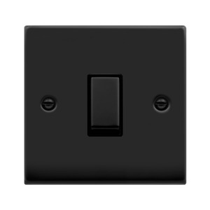 Plate Switch, 1 Gang Intermediate, Black Insert Victorian