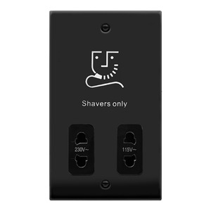Shaver Socket, Dual Voltage, Black Insert Victorian
