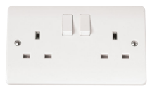 13A 2 Gang Socket Outlet DP Switched