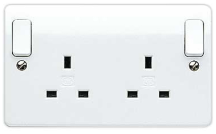 13A 2G DP Sw.Socket Out Rocker