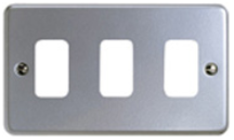 3 Gang Grid Front Plate Metal