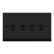 Toggle Switch, 4 Gang 2 Way, Black Gasket Victorian