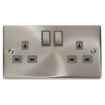 13A Ingot 2 Gang Double Pole Switched Socket Outlet