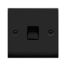 Socket, Telephone Secondary Single, Black Insert Victorian