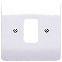 1 Gang Moulded Grid Front Plate White