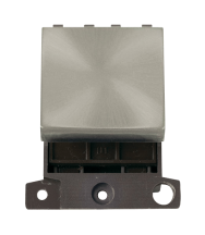 250V 32A DP Switch Stain Chrome 2 Modules Wide