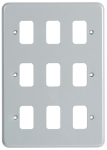 9 Gang Grid Front Plate Metal