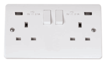 Mode 13A 2G Switched Socket With 2 X 2.1A Usb Outlet