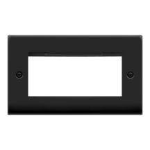 Frontplate, 2 Gang 4 Module, Black & White Gasket Victorian