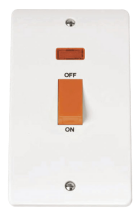 45A 2 Gang Single Cooker Switch With Neon