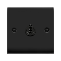 Toggle Switch, 1 Gang 2 Way, Black Gasket Victorian