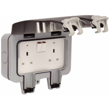 Weather Proof 13A 2G DP Switched Socket