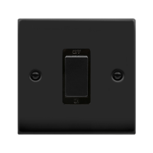 Switch, 1 Gang DP, Black Insert Victorian