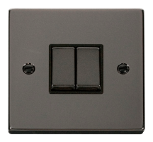 2 Gang 2 Way Ingot 10A Switch Black Nickel