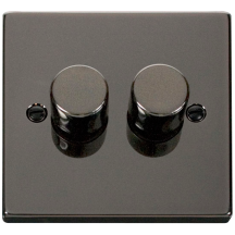 Black Nickel 2 Gang 2 Way 400W Dimmer Switch