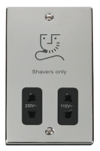 Dual Voltage Shaver Socket Outlet 115/230V