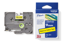 Brother Ptouch 9mm Black On Yellow P-Touch Laminated Label Tape 8M